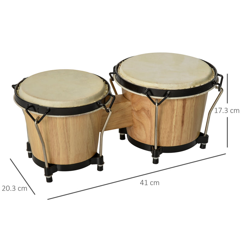 Bongo Set 7" e 8" in Legno con Custodia -6