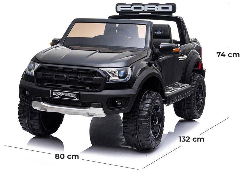 Macchina Elettrica per Bambini 2 posti 12V Ford Ranger Raptor Nera-5