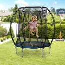 Trampolino Tappeto Elastico per Bambini Ø225x235 cm in Acciaio e PVC Nero e Blu-2