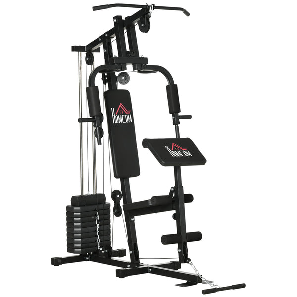 prezzo Power Tower Multifunktions-Fitnessstation 135 x 103 x 210 cm mit Gewichten bis zu 45 kg und schwarz gepolsterter Bank