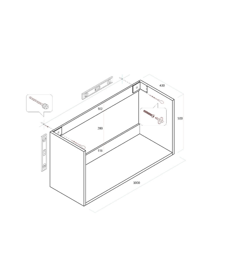 Mobile da Bagno Sospeso con Lavabo Specchio e Lampada a LED TFT Febe Rovere Naturale-3