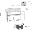 Panchina Montreal 2 Posti 128x56x85 h cm in Acciaio Antracite-5