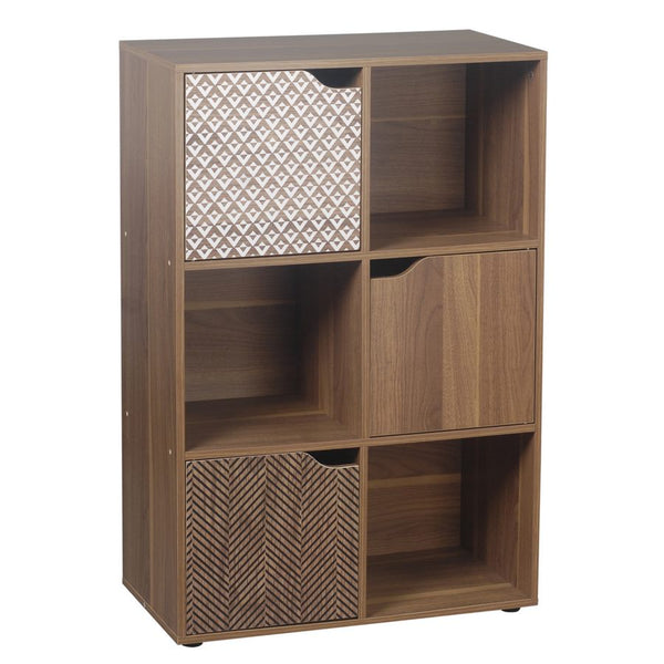 Libreria Mobiletto 6 Scomparti 59.6x29x90.5 cm in Legno MDF Naturale prezzo