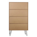 Libreria Mobiletto 2 Ante e 2 Cassetti 4 Ripiani 80x39x139,5 cm in Legno MDF Naturale-5