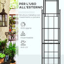 Arco da Giardino 153x40x210 cm In Metallo Nero-6