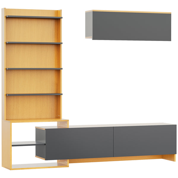 TV-Schrank mit Wohnwand 180 x 31 x 156,5 cm Holzfarbe und Holzfarbe und sconto