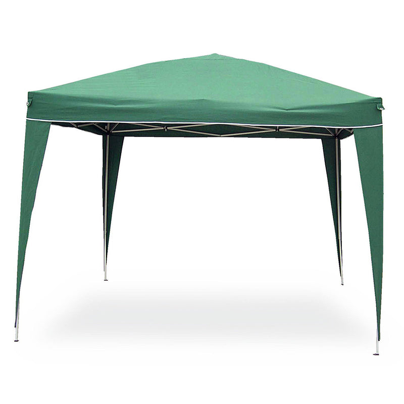 Gazebo Pop Up Pieghevole 3x3 M Richiudibile Struttura in Acciaio Tessuto Verde-1