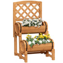 Fioriera da Giardino a Mezza Botte 45x45x180 cm  in Legno d'Abete Naturale-1