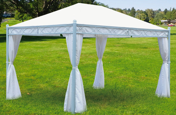 Gazebo da Giardino 3,5x3,5m in Metallo Morel Miami Bianco sconto