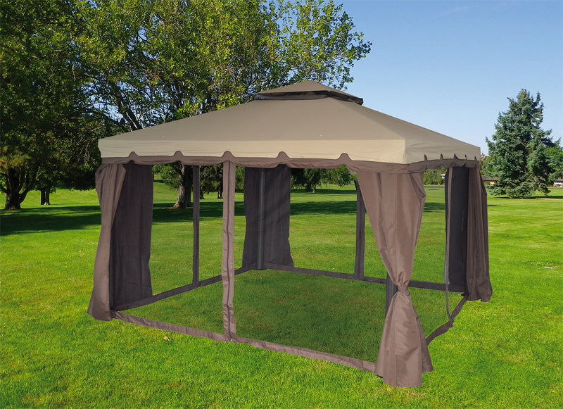 Gazebo da Giardino 3x3m in Alluminio Morel Denver Marrone-2