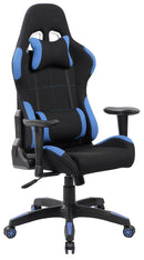 Sedia da Gaming Ergonomica 72x57x134 cm in Tessuto Nera e Blu-1