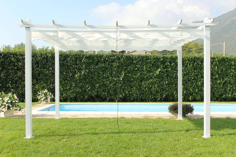 Pergola da Giardino 3x4 m in Alluminio Bianco-6