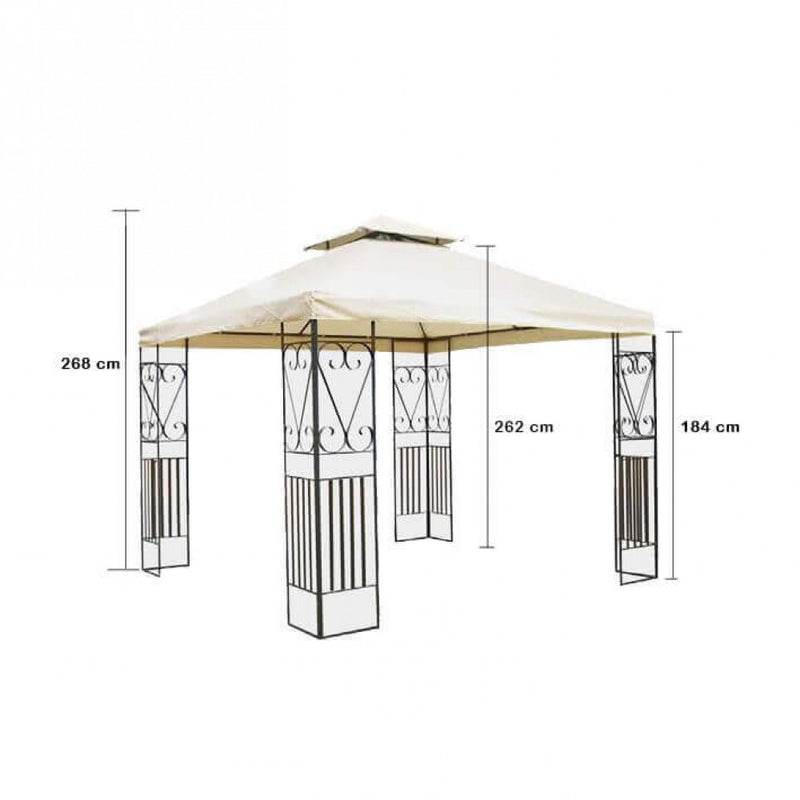 Gazebo Boston 3x3 m in Acciaio Antracite-4