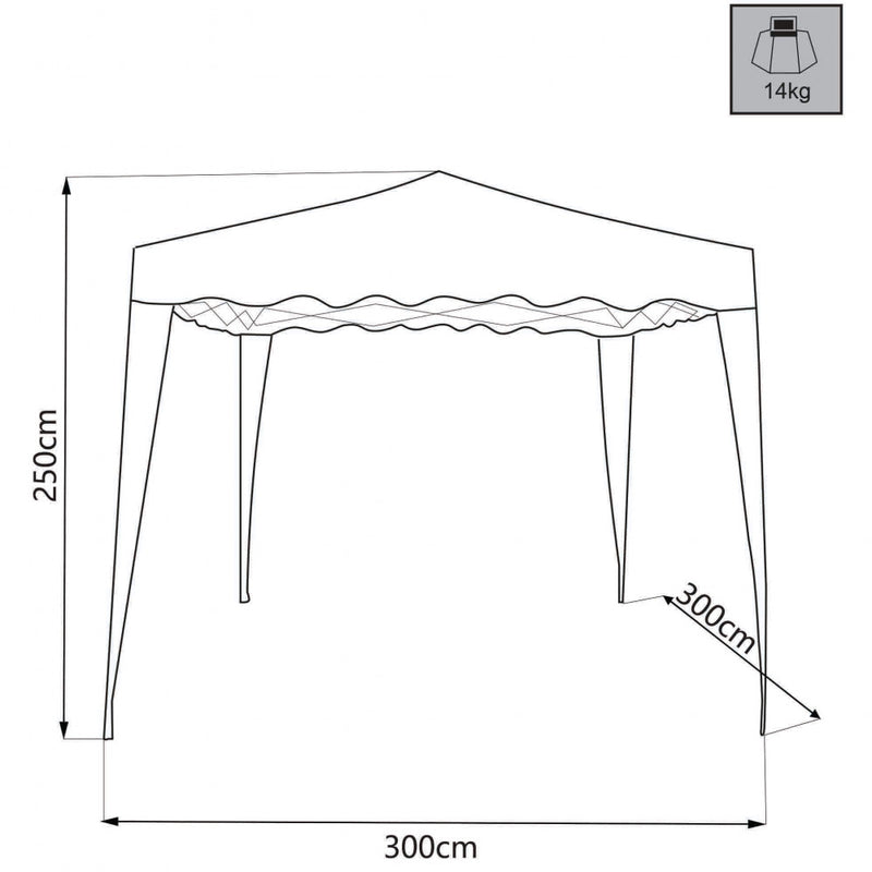 Gazebo Pieghevole 3x3 m in Acciaio Tortora-3