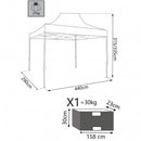 Gazebo Holiday 3x4,5 m in Acciaio Bianco-3