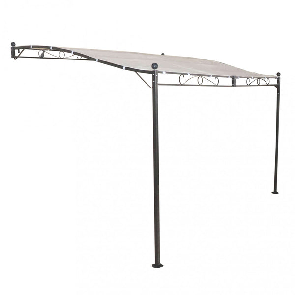 acquista Angebauter Pergola-Pavillon 3,5 x 2,5 m in anthrazitfarbenem Stahl