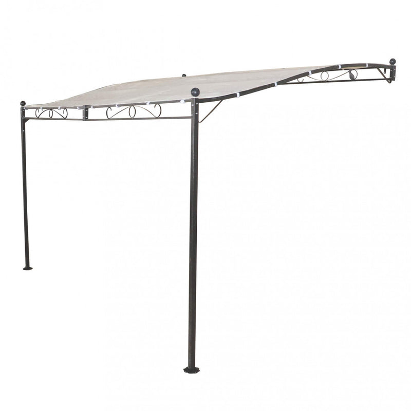 Gazebo Pergola Addossato 3,5x2,5 m in Acciaio Antracite-2