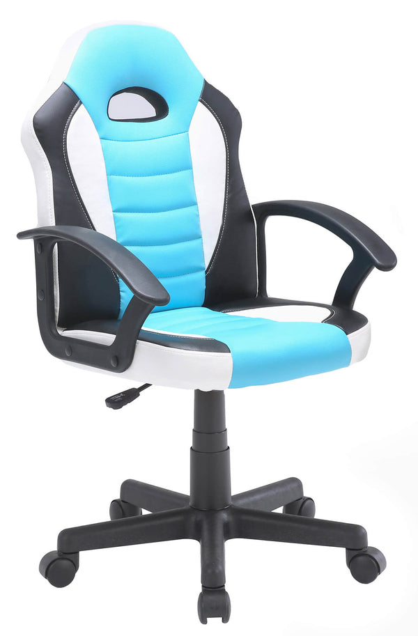 prezzo Ergonomischer Gaming-Stuhl für Kinder 55 x 56 x 99,5 cm in weißem und blauem Kunstleder