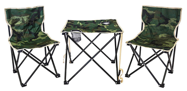 Menzi Camouflage Campingtisch und 2 Klappstühle im Set prezzo