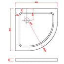 Piatto Doccia Semicircolare H5cm in ABS Rinforzato Bianco Varie Misure-2