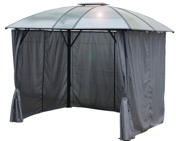 acquista Gazebo da Giardino con Tende 3x3,60 m in Alluminio Copertura in Policarbonato 6mm