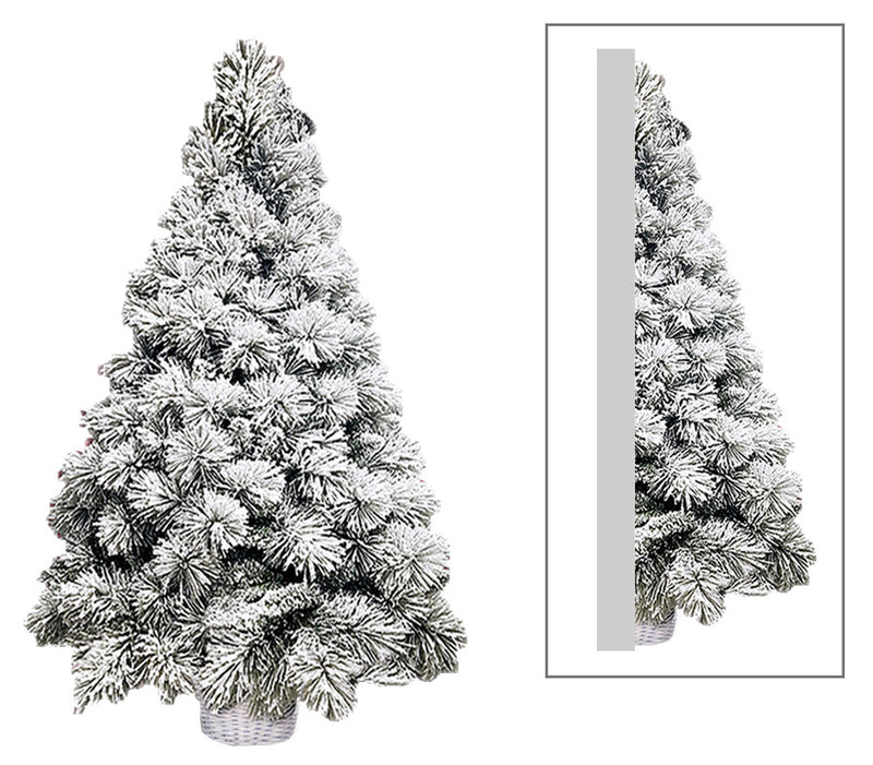 Albero di Natale Artificiale Innevato da Parete Basket White Varie Misure-1