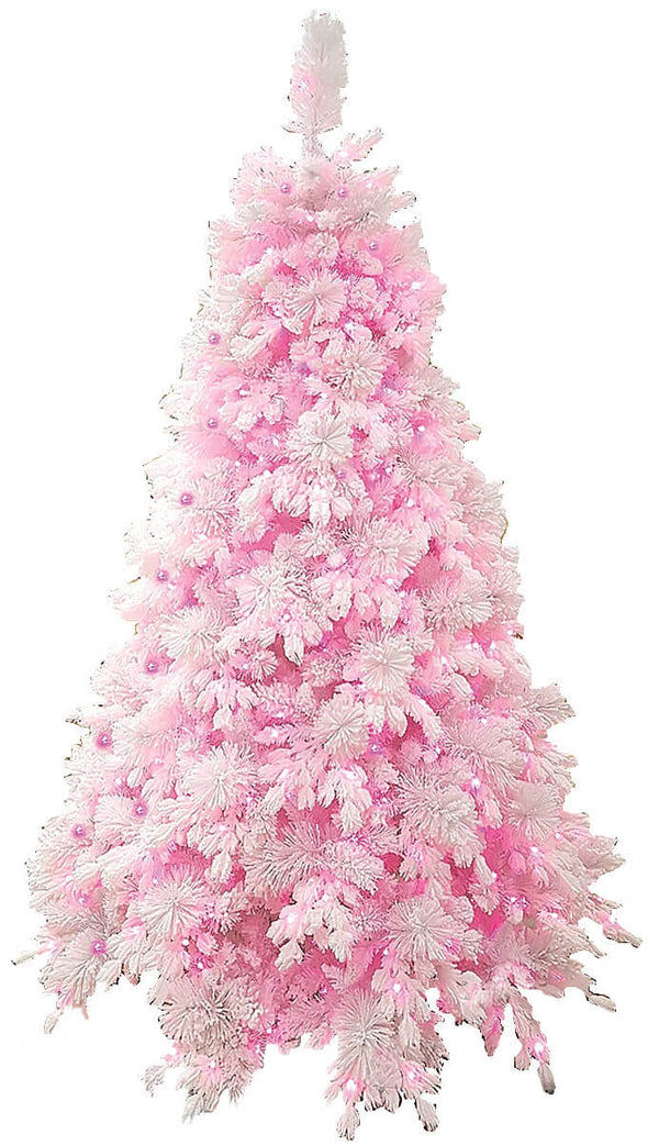 Künstlicher Weihnachtsbaum mit rosa Monterosa-weißer LED, verschiedene Größen online