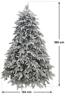 Albero di Natale Artificiale Innevato Pino Glitter Ice Floccato Varie Misure-2