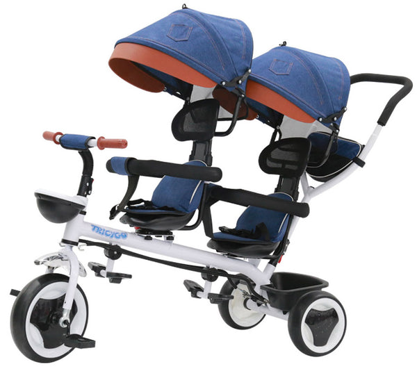Kidfun Tricygò Blue Twin Dreirad-Kinderwagen mit 360° drehbarem Sitz prezzo