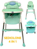 Seggiolone per Bambini 4 in 1 Pappa e Gioco Rosa-5