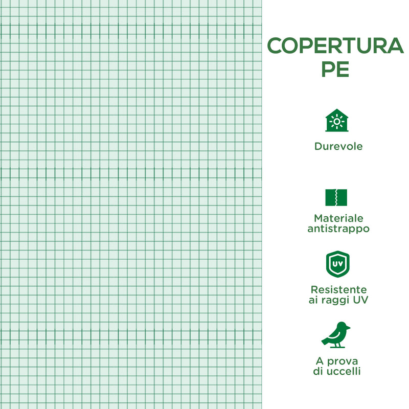 Telo di Ricambio per Serra da Giardino 6x3x2 m con 12 Finestre e Porta Avvolgibile Verde-6