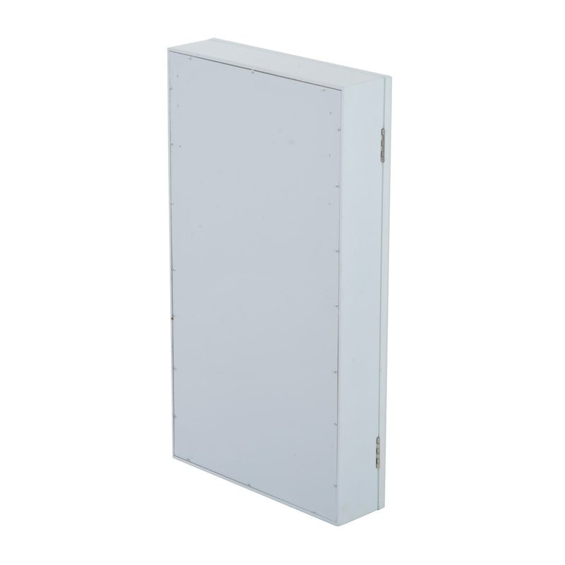 Armadio Portagioie con Specchiera da Parete in Legno Bianco 31x56x8.5 cm -8