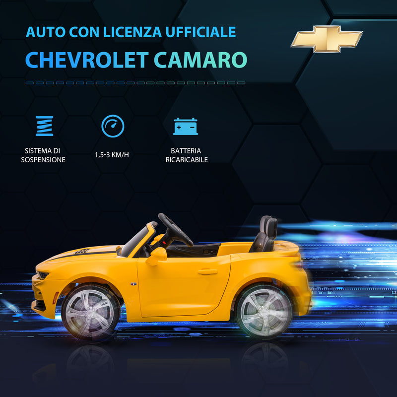 Macchina Elettrica per Bambini 12V Chevrolet Camaro Giallo-4