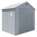 Casetta Box da Giardino Hause 190x192x226 h cm in Plastica Grigio chiaro-1