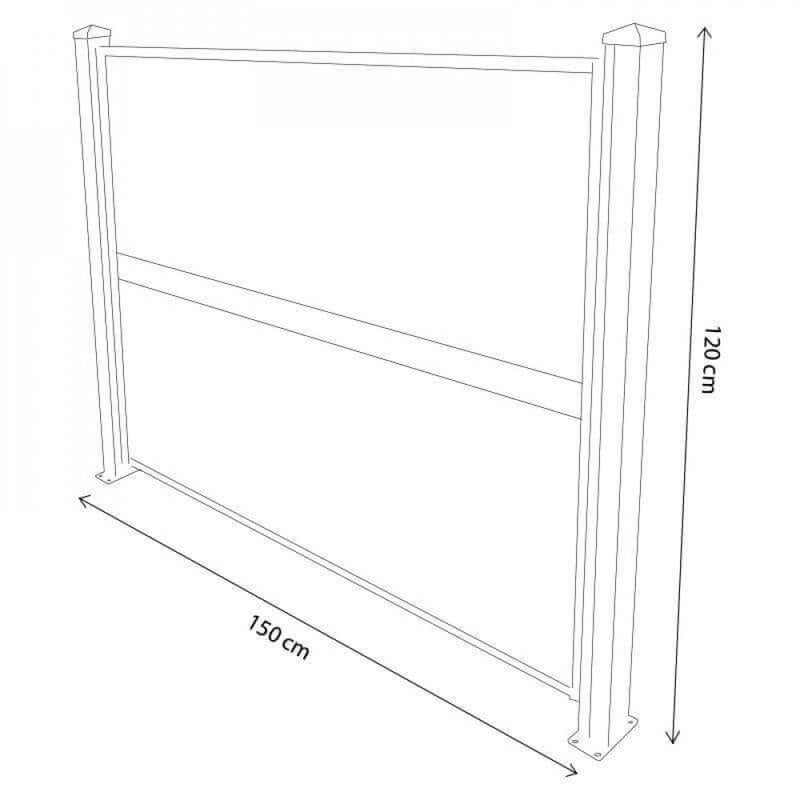 Pannello Fencing 150x120 cm in Plastica Marrone-3