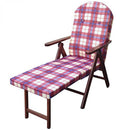 Poltrona 4 Posizioni Relax Faggio con Cuscino e Prolunga 84/40x 60x100 h cm in Cotone Rosso-1