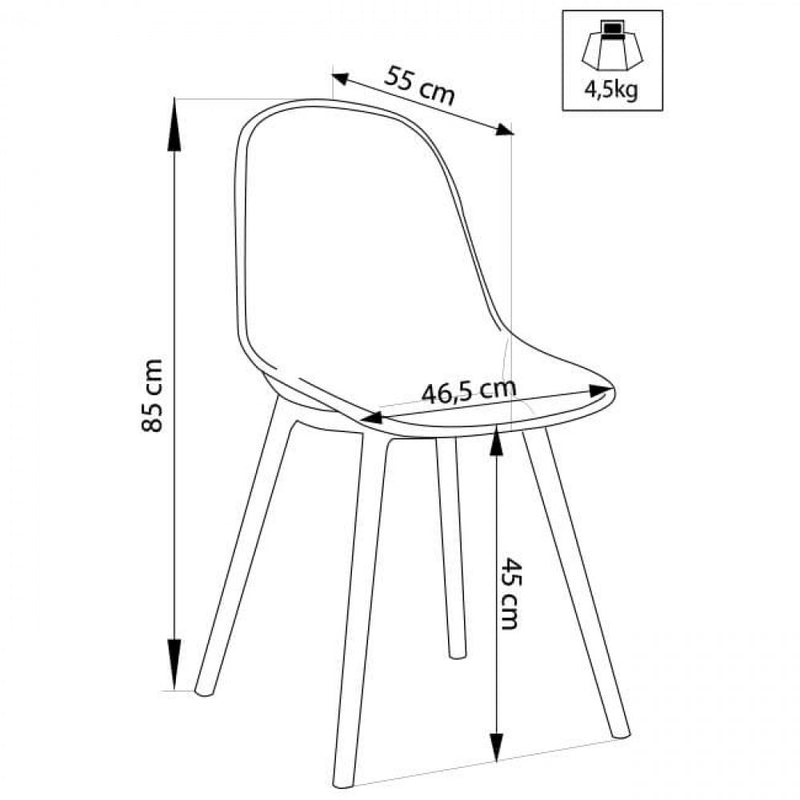 Sedia da Giardino Vichy 55x46,5x85 h cm in Plastica Tortora-5