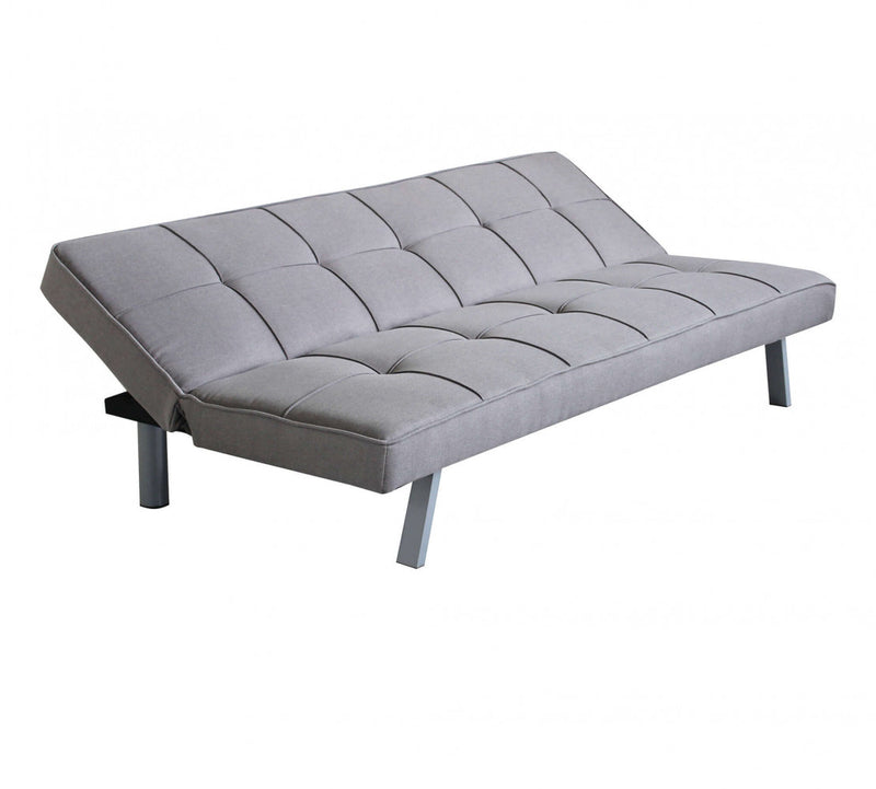 Divano Letto Aaron 178x80x71 cm in Tessuto Grigio-2