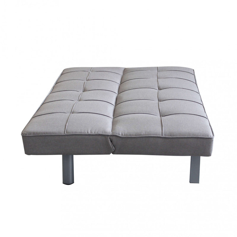 Divano Letto Aaron 178x80x71 cm in Tessuto Grigio-6