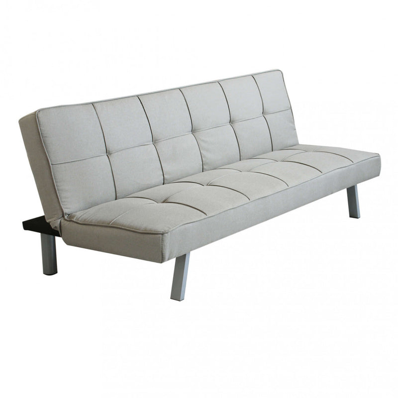 Divano Letto Aaron 178x80x71 cm in Tessuto Grigio chiaro-1