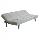 Divano Letto Aaron 178x80x71 cm in Tessuto Grigio chiaro-2