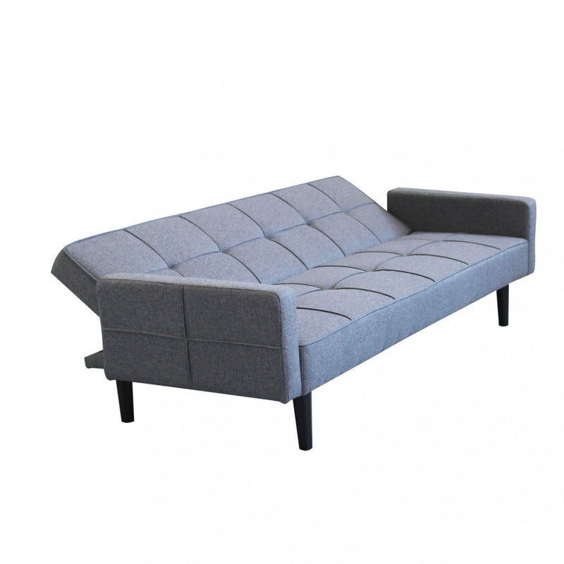 Divano Letto Anson 194x83x74 cm in Tessuto Grigio scuro-2