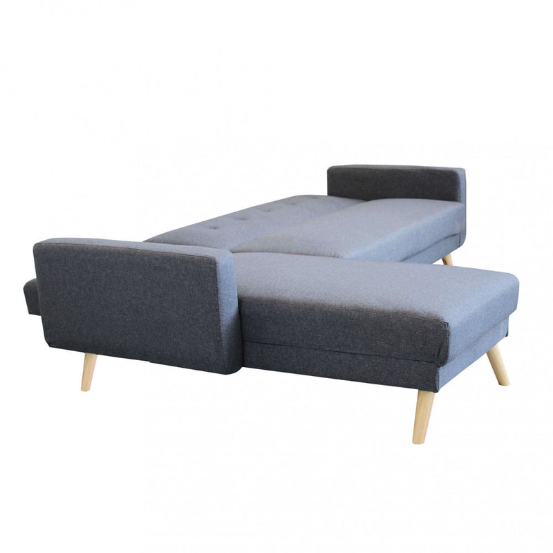 Divano Letto Arthur 176x84x84 cm in Tessuto Grigio scuro-3