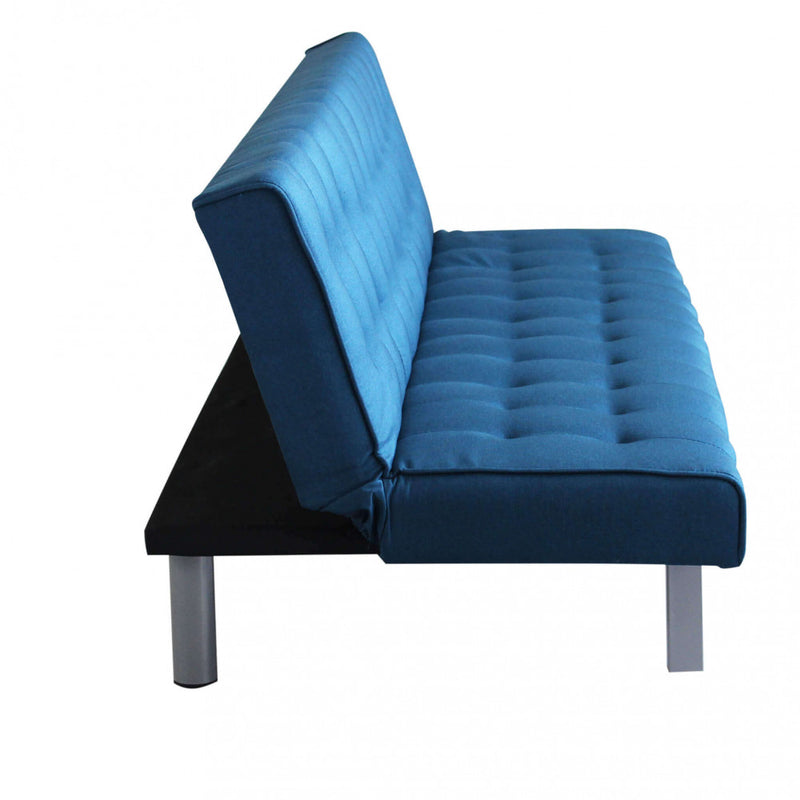 Divano Letto Barry 178x80x71 cm in Tessuto Blu melange-5