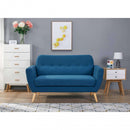 Divano 2 Posti Burton 147x79x86 h cm in Tessuto Blu-3