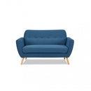 Divano 2 Posti Burton 147x79x86 h cm in Tessuto Blu-4