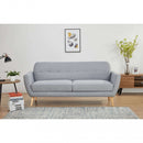 Divano 3 Posti Burton 193x79x86 h cm in Tessuto Grigio chiaro-3