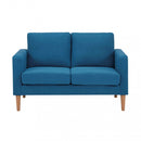 Divano 2 Posti Ramsey 137x73x82 h cm in Tessuto Blu-2