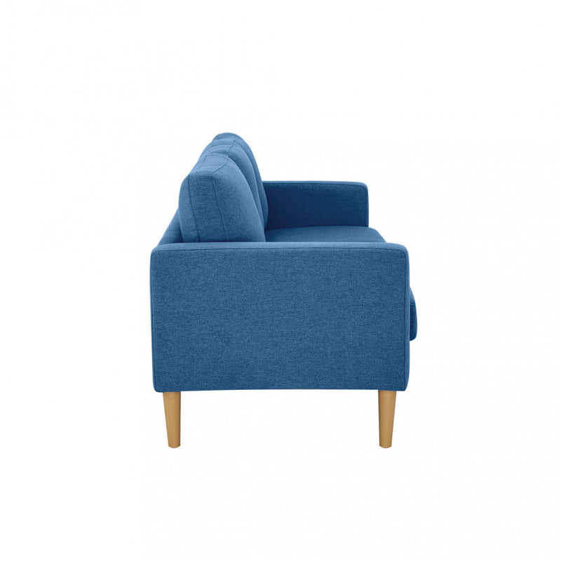 Divano 3 Posti Ramsey 180x73x82 h cm in Tessuto Blu-3