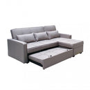 Divano Letto Cedric 208x87/145x88 cm  in Tessuto Grigio-2